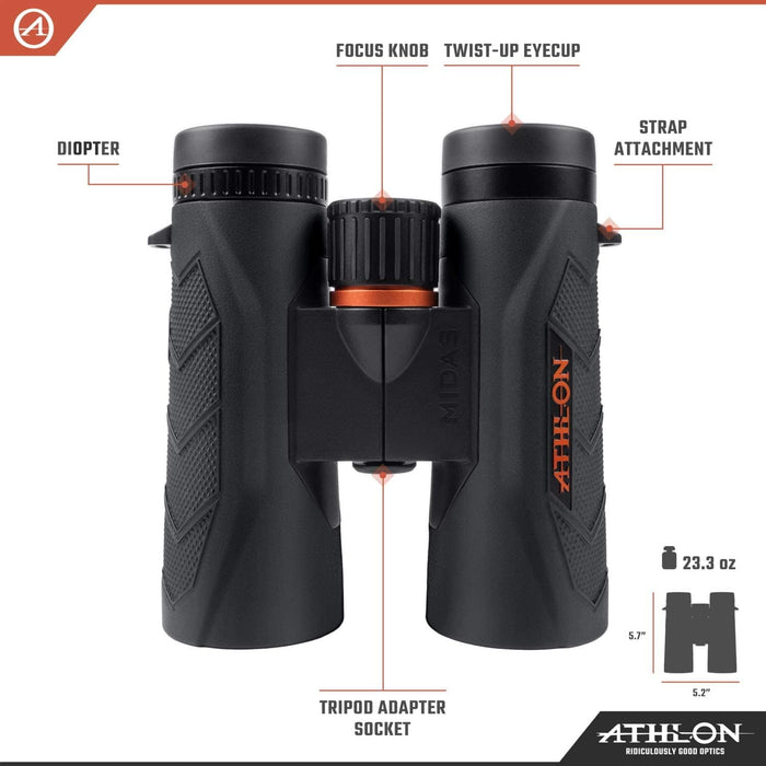 Athlon Binoculars Athlon Midas G2 10x50 UHD Binoculars 813869021808 113007 Athlon Midas G2 10x50 UHD Waterproof Binoculars